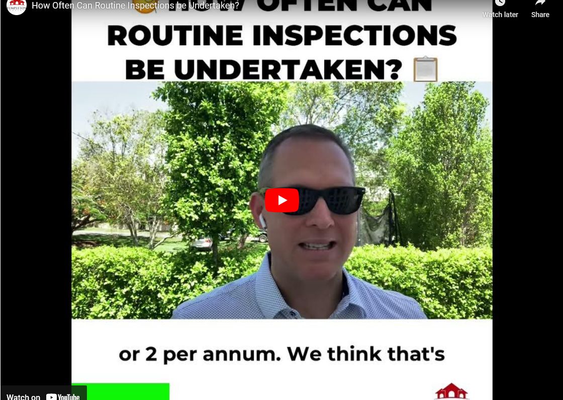YouTube Screenshot - How often can routine inspections be undertaken?