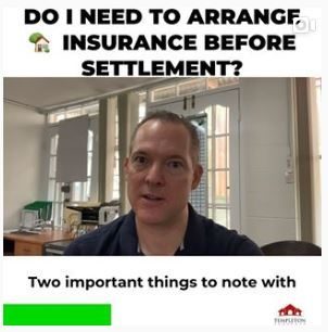 Do i need to arrange insurance before settlement?