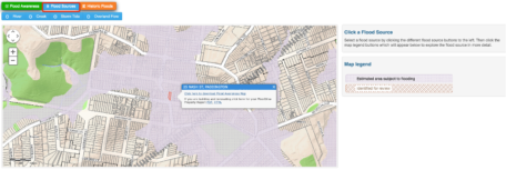 Example of map of flood source in Paddington Brisbane. This photo shows that you can change the legend of the map. 