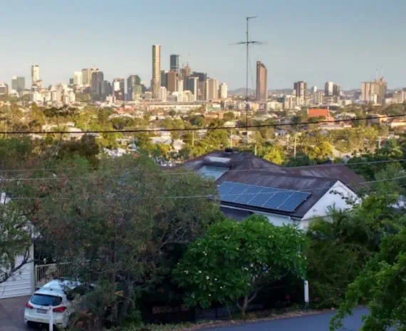 A view from Paddington looking back at Brisbane City.