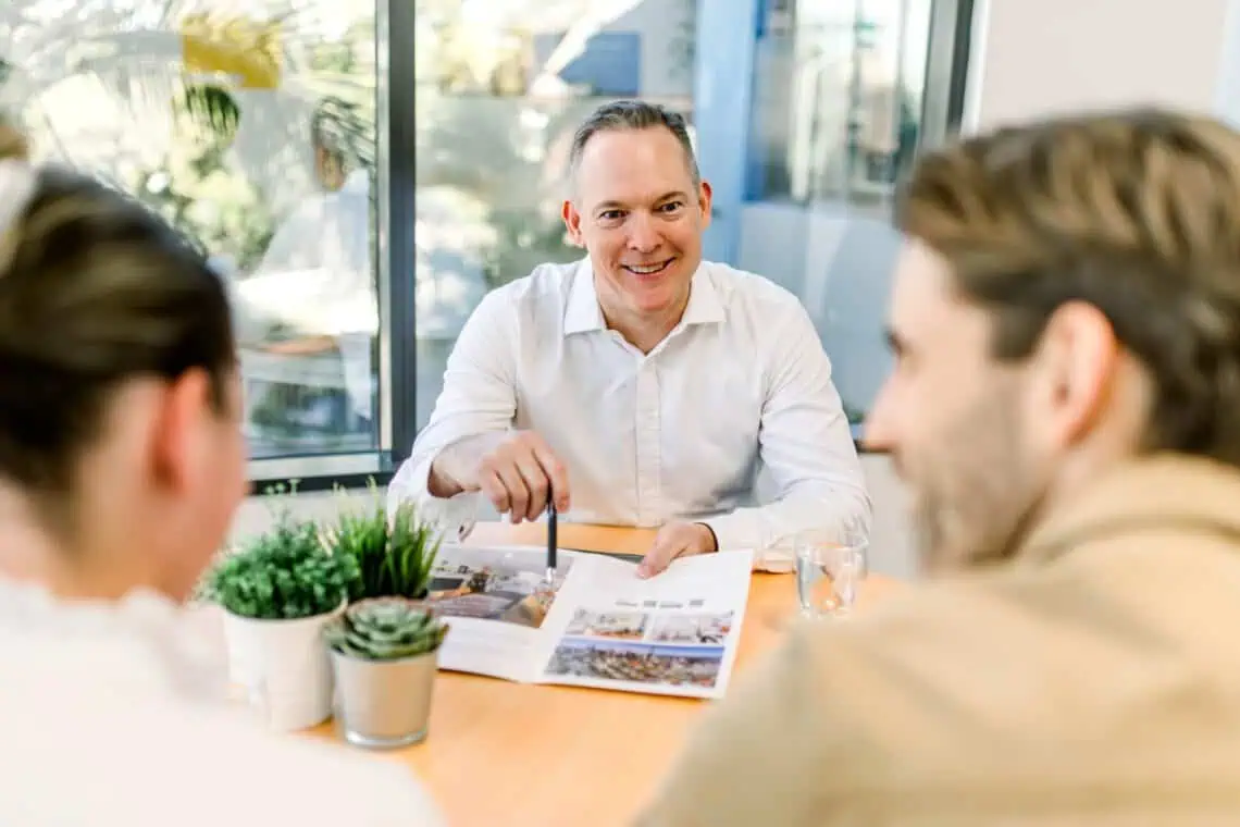 Sam Price of Templeton Property showing clients property details