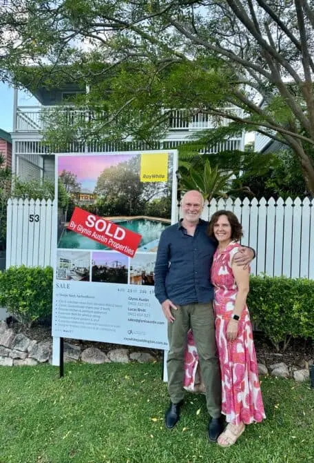 Picture of clients outside a house just purchased at Auchenflower Brisbane. 