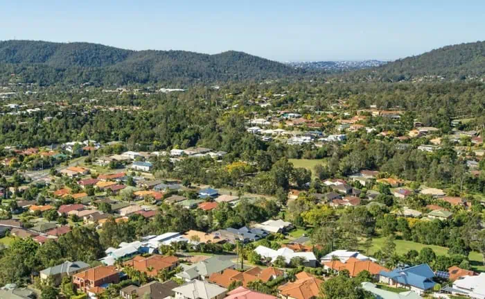 The Gap Brisbane aerial view, a leafy family suburb, property market 2026